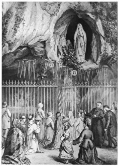 Pilgrims at the Grotto