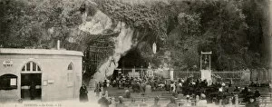 Miracle Gallery: Pilgrims at the Grotto, Lourdes, France