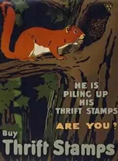 Thrift Collection: He is piling up his Thrift Stamps, are you? Buy Thrift Stamp