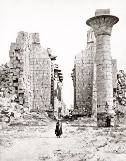 Pillars at Luxor, Egypt, c.1870s