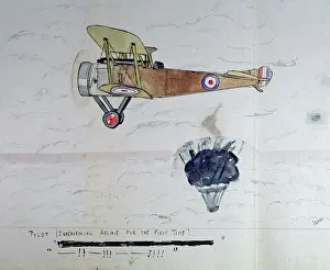 Lieutenant Prints: Pilot (experiencing Archie for the first time), WW1