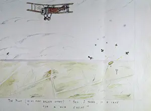 Lieutenant Prints: The pilot (on his first balloon strafe), WW1