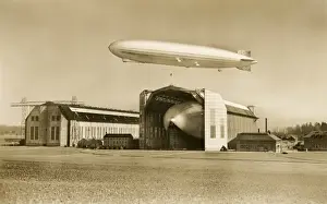 The pilots of a Zeppelin enter their cabin
