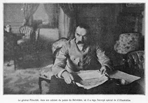 Polish Prints: Pilsudski at Desk / 1919