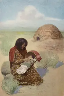 South West Prints: Pima Mother and Child