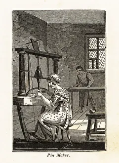 Fichu Prints: Pin-makers manufacturing pins in a workhouse