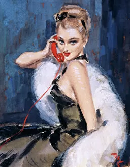 Glamorous Collection: Pin Up on telephone by David Wright