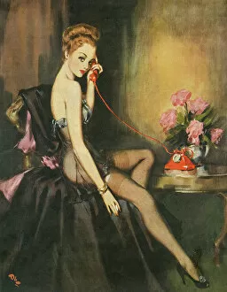 Erotic Gallery: Pin-up calendar girl by David Wright, 1950