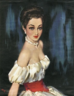 Images Dated 17th April 2012: Pin-up calendar girl by David Wright, 1951