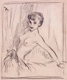Wright Gallery: Pin-up preliminary sketch by David Wright