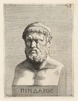 Ignatio De Lazari Prints: Pindar, c. 518-438 BC, ancient Greek lyric poet from Thebes