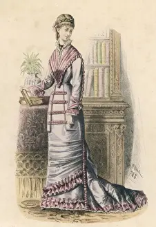 Book Case Prints: Pink & Blue Dress 1878