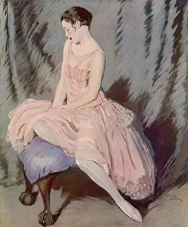 Shingled Prints: The Pink Dress by Lewis Baumer