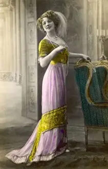 Corsage Prints: Pink & Gold Gown C. 1911