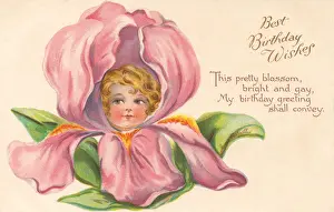 Turn Prints: Pink (Iris) Flower Faces