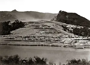 Terraces Prints: Pink Terraces, or Otukapuarangi, New Zeland, destroyed 1886