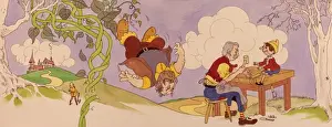Chopped Prints: Pinocchio meets Jack and the Beanstalk