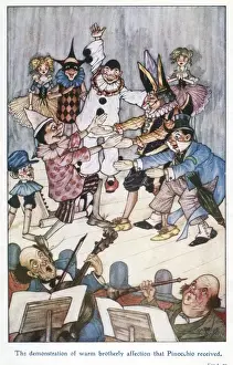 Received Prints: Pinocchio -- with other puppets on stage
