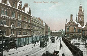 Pinstone Street, Sheffield in the snow