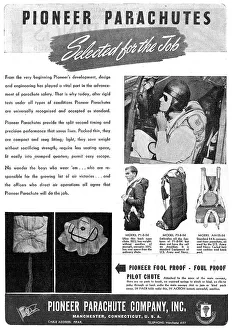 Parachutes Prints: Pioneer Parachutes 1943 Advert