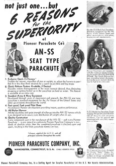Pioneer Parachutes - Pioneer AN-SS Seat Type Parcahute 1948