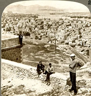 Underwood Prints: Piraeus, port of Athens looking west towards Salamis