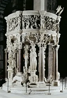 Trecento Prints: PISANO, Giovanni (1240-1320). Pulpit. 1302-1311