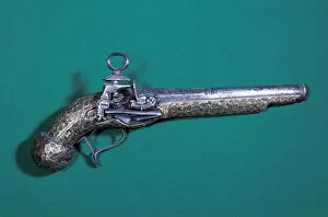 Flint Collection: Pistol of flint stone. 18th century. Spain