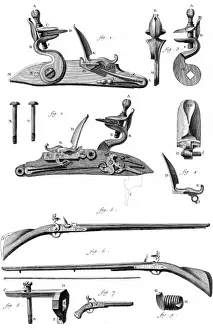 Fire Arms Prints: Pistols & Rifles 18th C