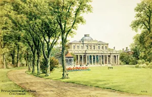 Gloucestershire Prints: Pitville Gardens and Pump Room, Cheltenham, Gloucestershire
