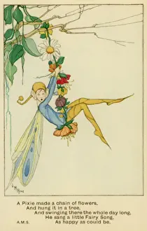 Delicate Prints: Pixie making a chain of flowers