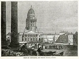 Gendarmes Prints: Place des Gendarmes and French church, Berlin
