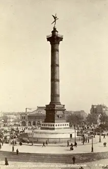 Bastille Prints: Place de la Bastille with the July Column, Paris