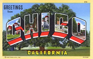 Images Dated 30th May 2018: Place Name Large Letter Card - Chico, California