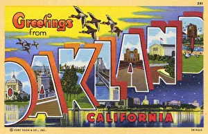 Oakland Prints: Place Name Large Letter Card - Oakland, California