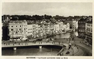 Basque Gallery: Place Lavigerie at Bayonne, France - River Nive