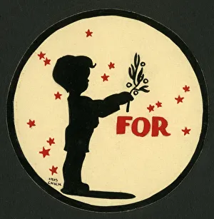 Sprig Prints: Place marker - Little boy with mistletoe