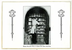 Placing Prints: Placing decorated ware in kiln, Alfred Meakin