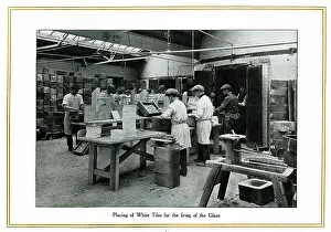 Placing Prints: Placing white tiles for firing, Alfred Meakin