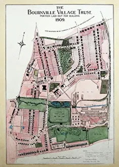 Plan Prints: Plan of Bournville, early 1900s