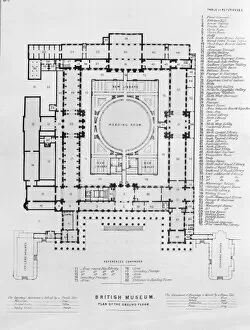 Plan of the British Museum building in Bloomsbury
