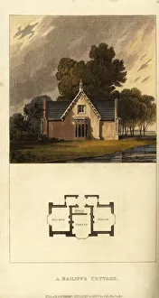 Plan and elevation of a Regency Era bailiff's cottage