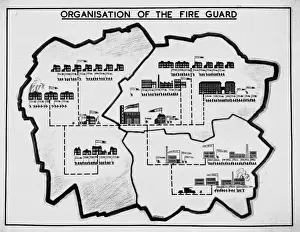 Plan of Fire Guard Organisation, WW2