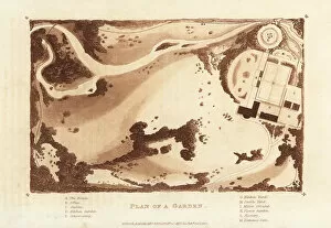 Images Dated 6th June 2019: Plan of a garden for a stately home, 1821