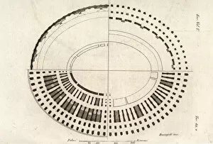 Images Dated 28th January 2020: Plan of the interior of the Coliseum, Rome