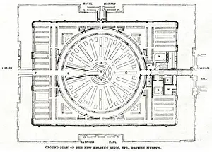 Outline Prints: Plan of the Reading Room, British Museum 1857