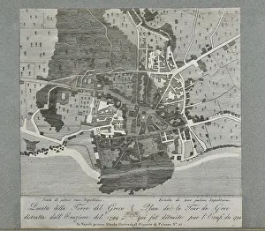 Dynamic Prints: Plan of the Torre del Greco destroyed by eruption of 1794