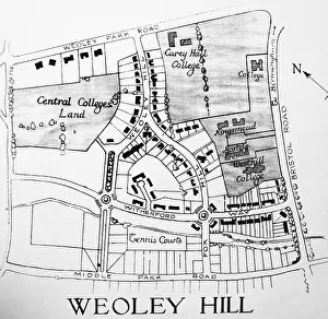 Bournville Prints: Plan of Weoley Hill, Bournville village