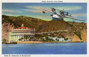 Pacific Collection: Plane arriving, Santa Catalina Island, California, USA