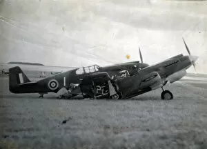 Sarum Collection: Plane Crash at RAF Sarum, Salisbury, Wiltshire